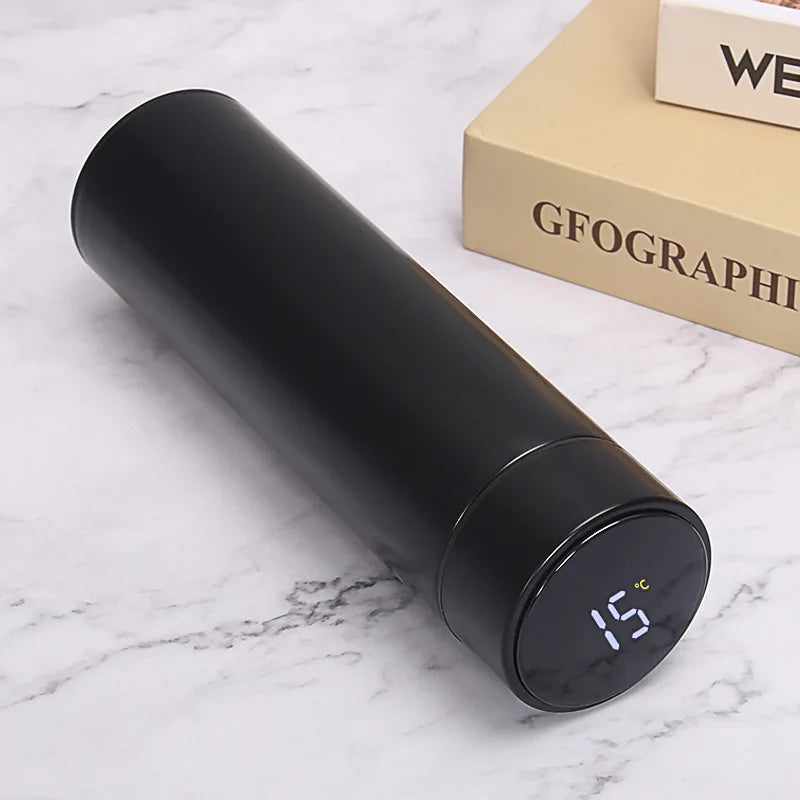 Garrafa de água a vácuo inteligente temperatura de exibição 500ml segurança 304 aço inoxidável café thermose men presente do negócio logotipo personalizado