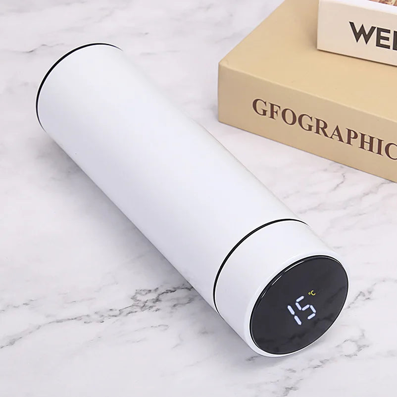 Garrafa de água a vácuo inteligente temperatura de exibição 500ml segurança 304 aço inoxidável café thermose men presente do negócio logotipo personalizado