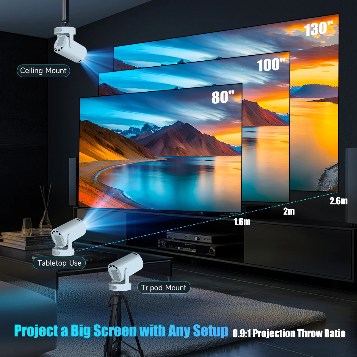 HY300 Pro 8k Portable Projector