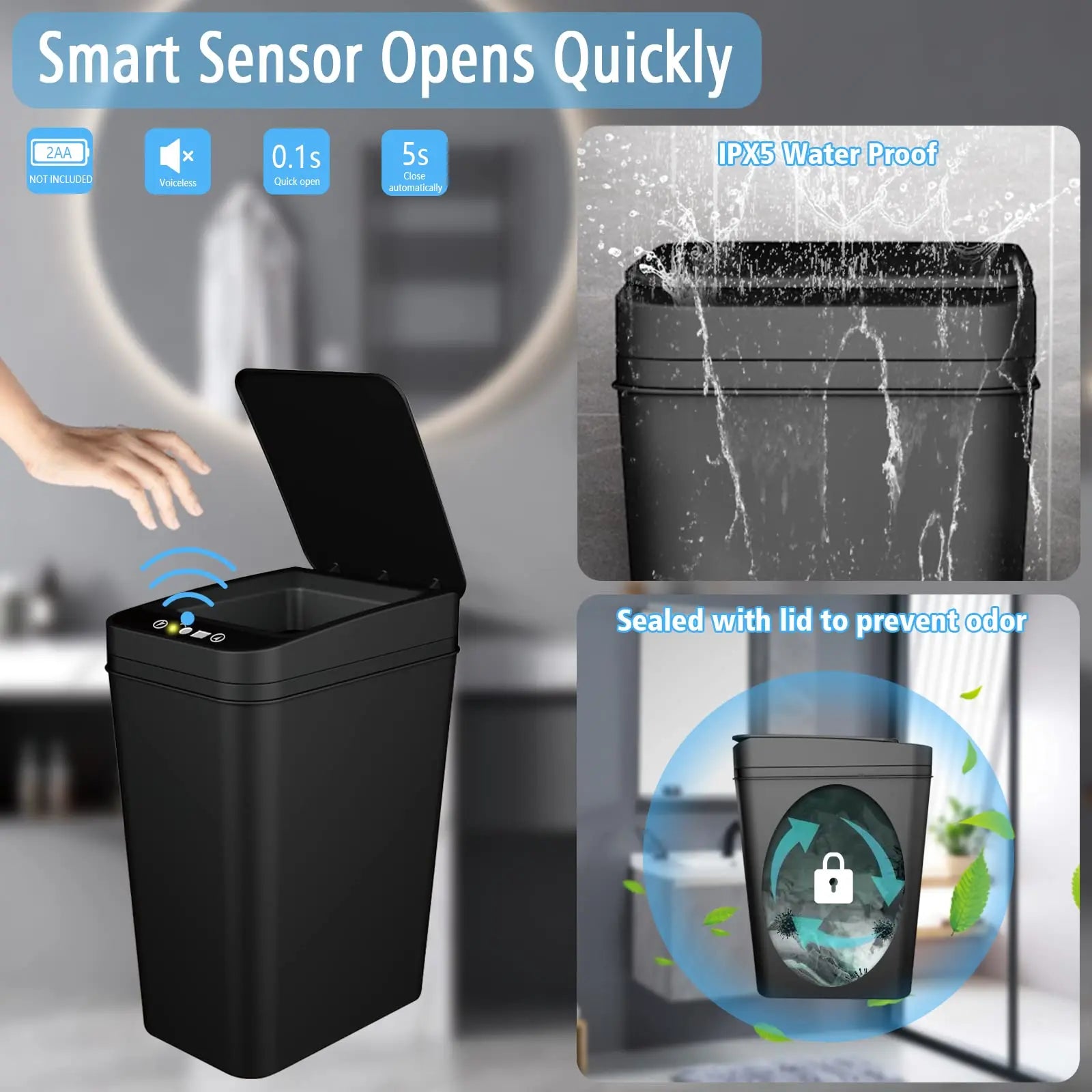 Caixote do Lixo Automático com Sensor de Movimento