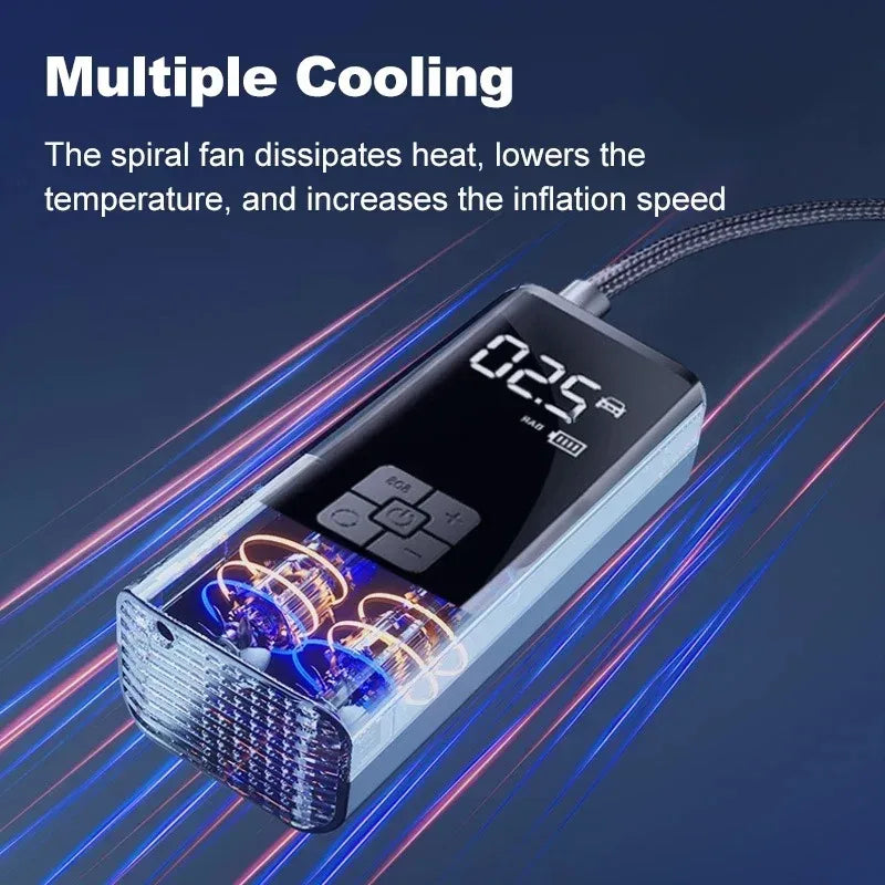 EAFC Portable Tire Inflator Rechargeable Electric Inflator For Car Bicycle Digital Air Compressor Football Ball Inflator Pump