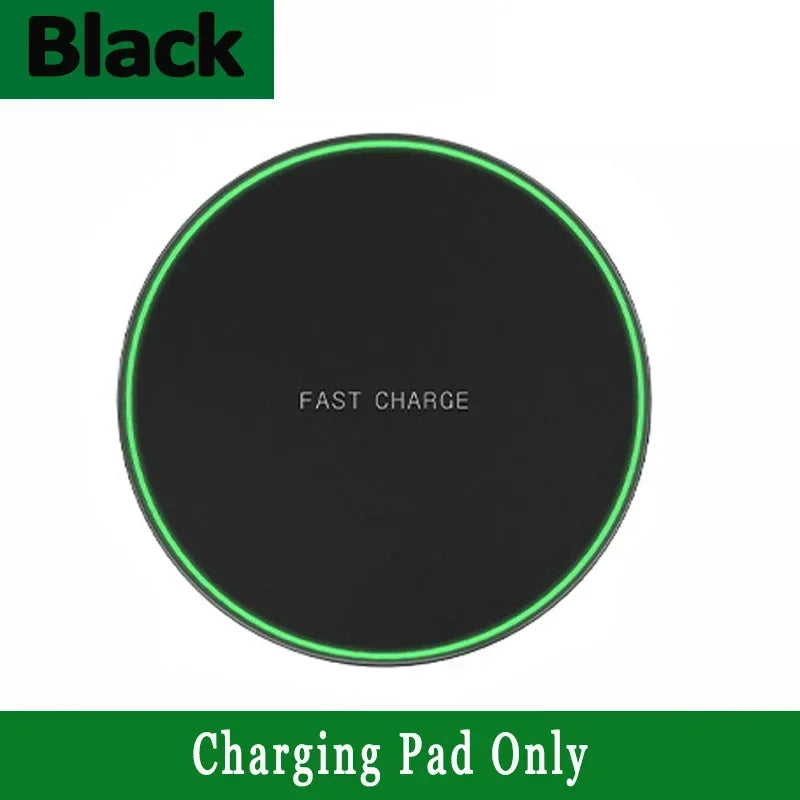 Mini LED Wireless Charger Pad For iPhone 16 15 14 13 12 8 X Pro Max Samsung Xiaomi Induction Fast Charging Dock Station