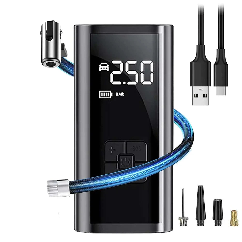 EAFC Portable Tire Inflator Rechargeable Electric Inflator For Car Bicycle Digital Air Compressor Football Ball Inflator Pump