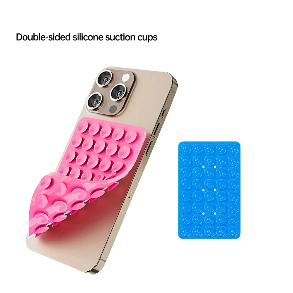 Double Side Silicone Suction Pad for Mobile Phone Fixture Suction Cup Backed Adhesive Silicone Rubber Sucker Pad for Fixed Pad