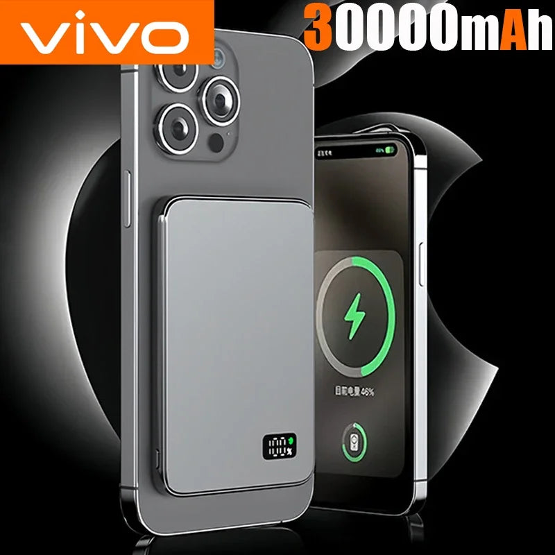 VIVO 3 IN 1 Power Bank For MagSafe 50000mAh Slim Magnetic Wireless Power Bank 22.5W Portable External Battery For IPhone Samsung