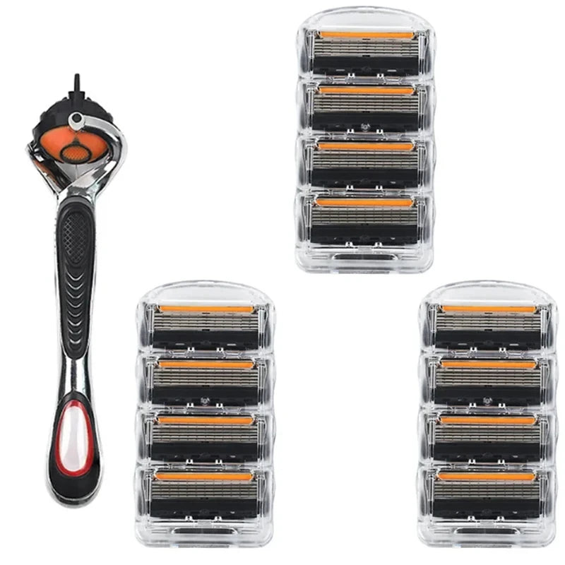 Hot Selling Manual Razor for Men Five Layer Blade Stainless Steel Blades No Skin Damage Old Style Blades Shaver Heads Razor