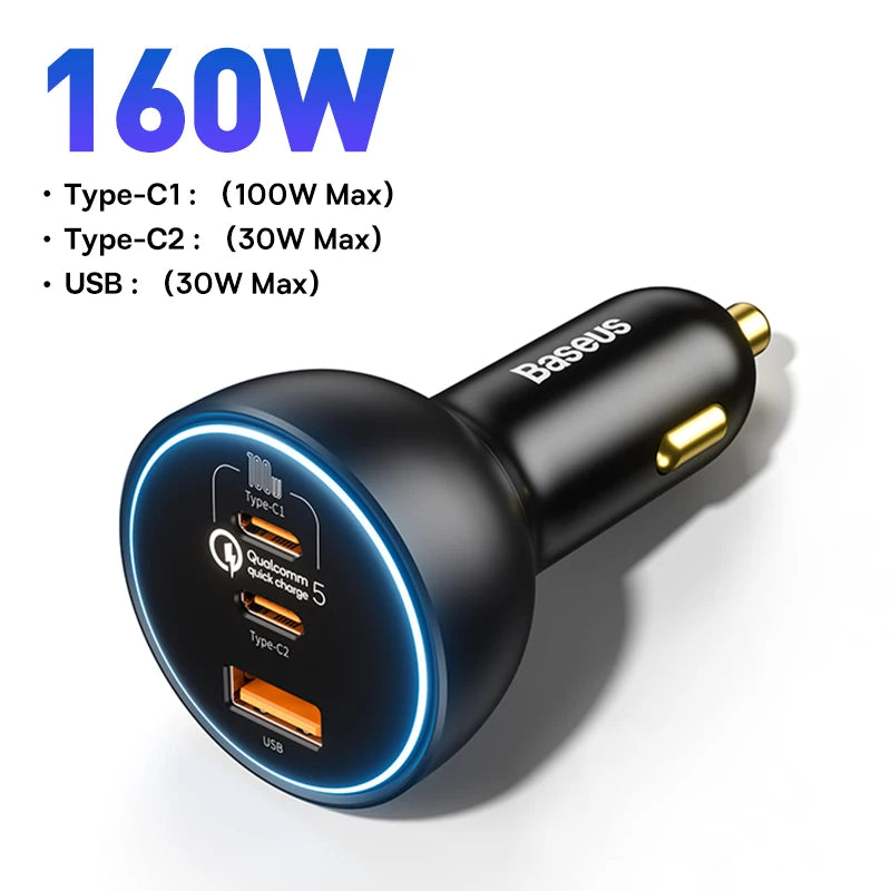 Baseus 160W Car Charger QC 5.0 Fast Quick