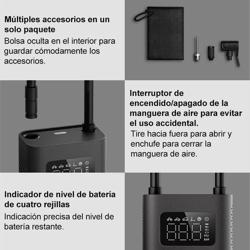 Xiaomi Mijia Portable Electric Air Compressor 2/2D,Smart Digital Tire Pressure Detection Inflator, Multitool Electric Air Pump 2