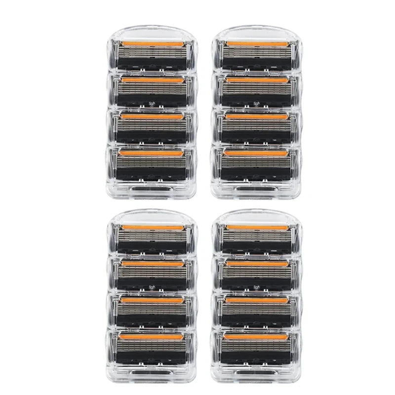 Hot Selling Manual Razor for Men Five Layer Blade Stainless Steel Blades No Skin Damage Old Style Blades Shaver Heads Razor