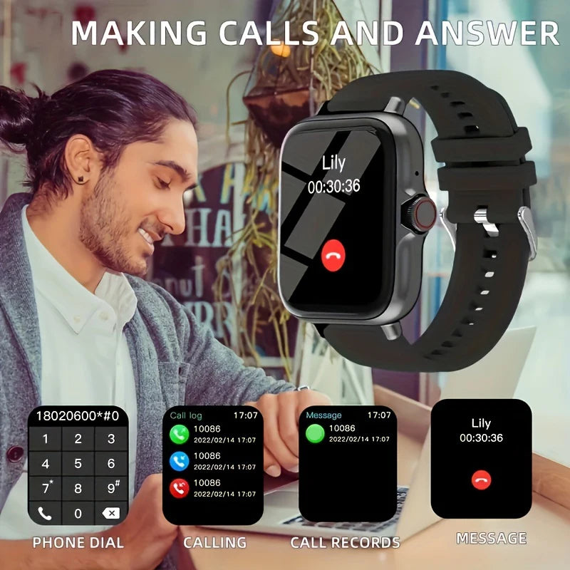 Smart watch com Chamada – Modo Multi-Esporte e Lembrete de Mensagens para iPhone/Android