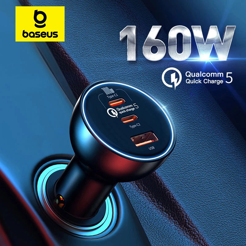 Baseus 160W Car Charger QC 5.0 Fast Quick