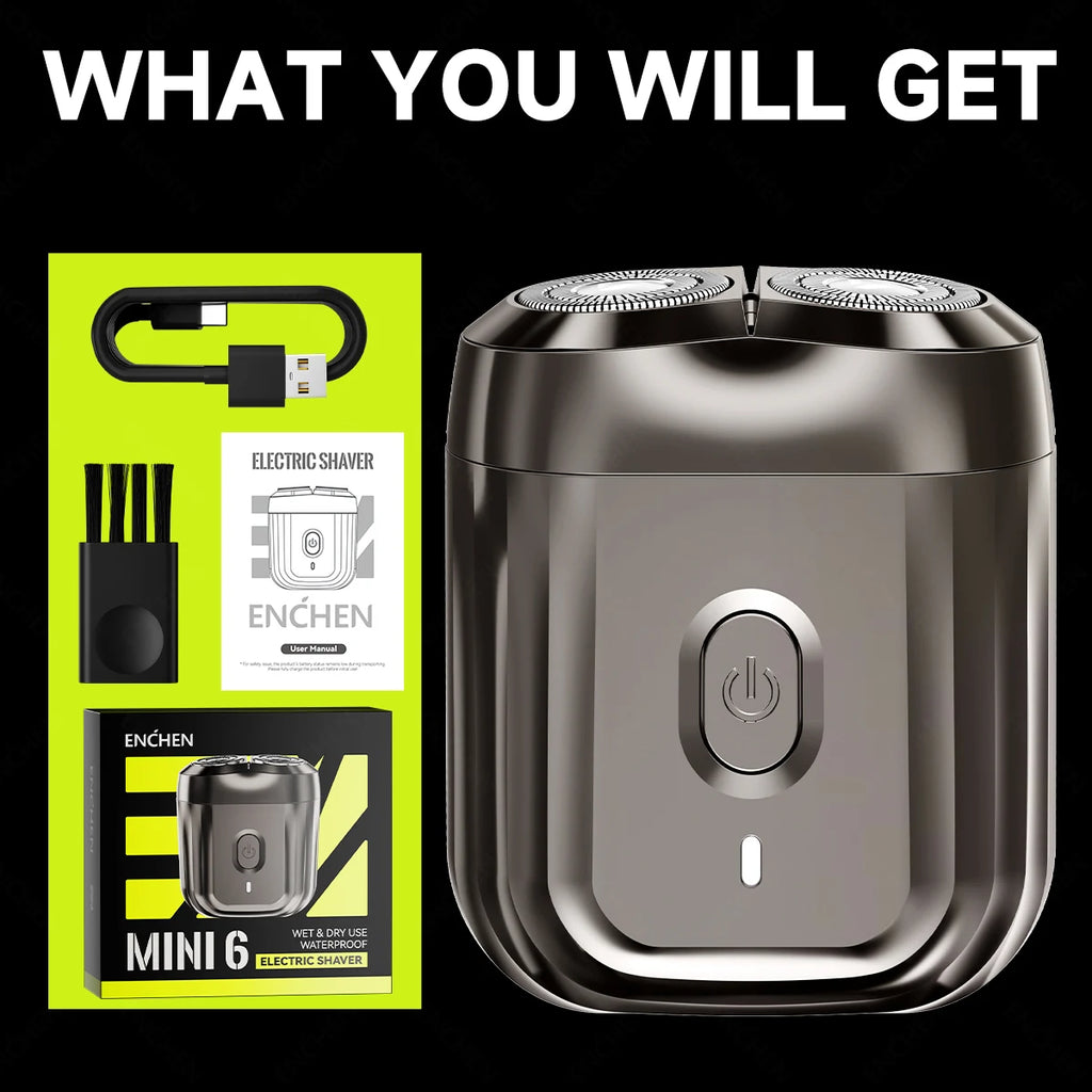 ENCHEN Mini6 2-Direction Flex Heads Electirc Shaver 100% Waterproof Up to 60-Min OF Cordless Shaving With Magnetic Cutter Head