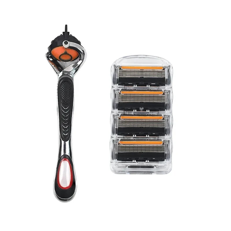 Hot Selling Manual Razor for Men Five Layer Blade Stainless Steel Blades No Skin Damage Old Style Blades Shaver Heads Razor